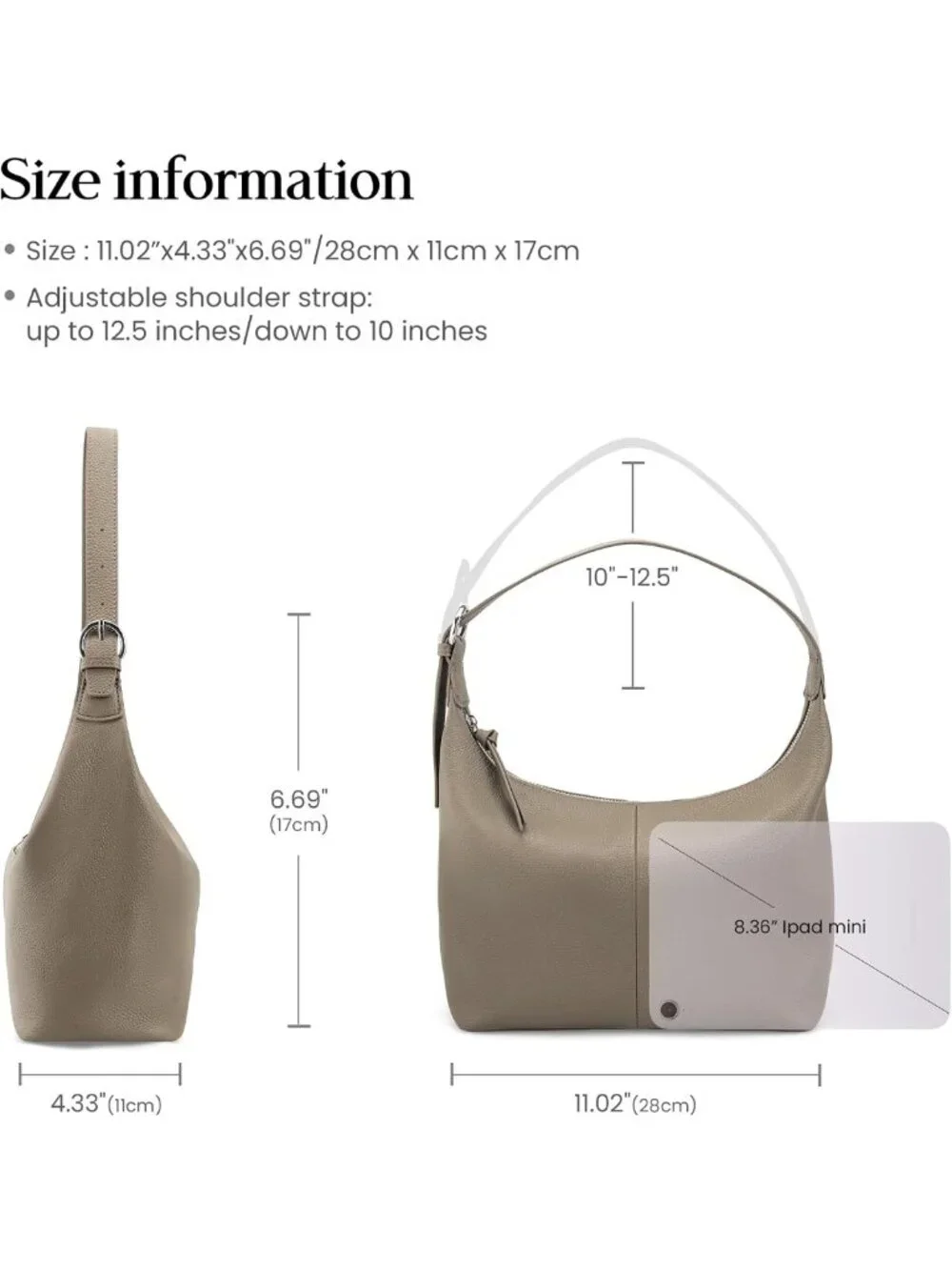 Trendy Slouchy Hobo Bag for Women | Ultra Lightweight Leather Shoulder Purse